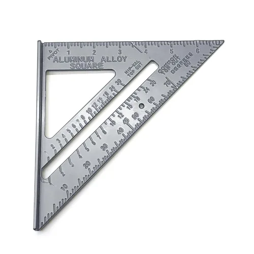 Miniatura 2 de Cuadrado de carpintero, cuadrado de aluminio de 7 pulgadas, triángulo de carpintero cuadrado a presión de fácil lectura, herramienta de diseño