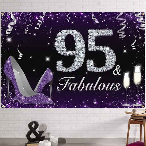 Miniatura 10 de HAMIGAR Fabuloso telón de fondo de cumpleaños tacones altos morados
