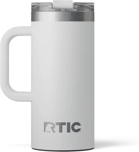 Miniatura 15 de RTIC - Taza de viaje para viajes de 16oz con tapa y asa, forrada en cerámica, aislada, de acero inoxidable, metálica, de doble pared con aislamiento