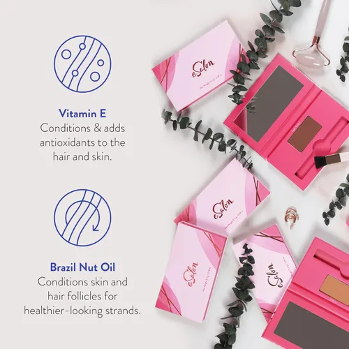 Miniatura 5 de eSalon Retoque de raíces + polvo de cejas, oculta y cubre (negro) - Polvo de línea capilar para mujeres - Corrector y relleno para adelgazamiento