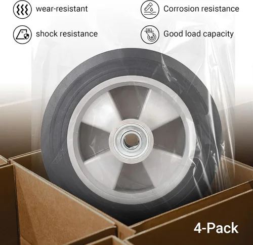 Miniatura 4 de AR-PRO (4-paquete) Neumático de repuesto de goma sólida sin plano de 8" x 2" con un eje de 5/8" para camiones de mano, carretillas, plataformas