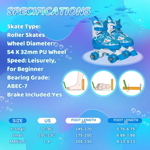 Miniatura 6 de Nattork Patines de ruedas para niños, patines ajustables con luz para niñas y niños, patines verdes, azules, morados y rosas para niños pequeños