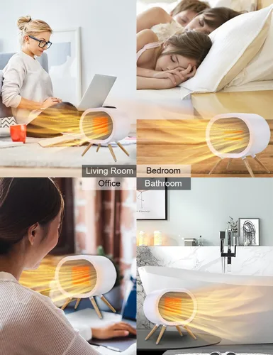 Miniatura 7 de Lindo calentador de espacio, calentadores de espacio portátiles para uso en interiores, calentador de escritorio eléctrico pequeño de 1000 W