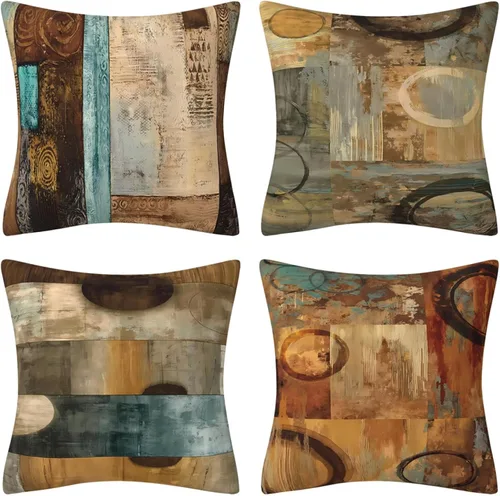 Miniatura 12 de Happy Fall - Funda de almohada decorativa de otoño para interiores y exteriores, funda de cojín de lino con calabaza azul acuarela para sofá, sala