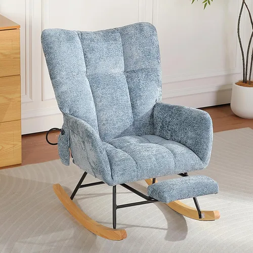 Miniatura 13 de Sillas Mecedoras - Mecedora para habitación del bebé con bolsa de aire, silla mecedora de lectura para interiores, acogedoras sillas mecedoras