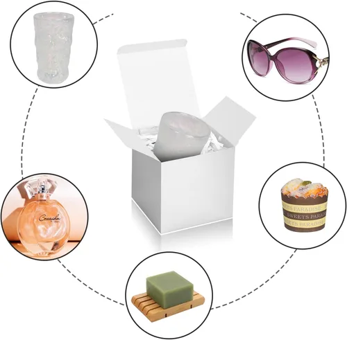 Miniatura 4 de Cajas de regalo plateadas de 5 x 5 x 5 pulgadas, paquete de 30 cajas de regalo de papel con tapas para regalo, caja de propuesta de dama de honor