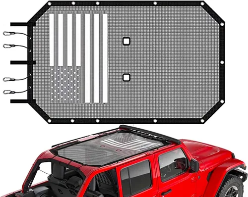 Miniatura 11 de RT-TCZ para Jeep JKU Parasol de malla para el techo de 4 puertas para Jeep Wrangler 2007-2017 JKU Top Bikini negro