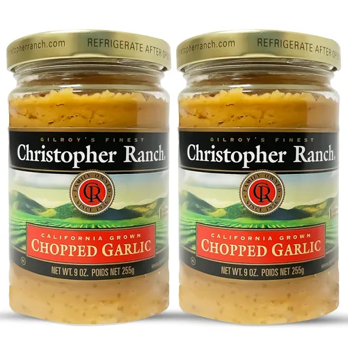 Miniatura 8 de Christopher Ranch Ajo picado en aceite de oliva, fresco cultivado en California, listo para usar, calidad premium, sin gluten, apto para veganos