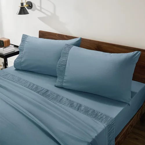 Miniatura 9 de Bedsure Juego de sábanas de tamaño King, 4 piezas, sábanas suaves, transpirables y refrescantes, lujo de hotel, ropa de cama de microfibra de 17