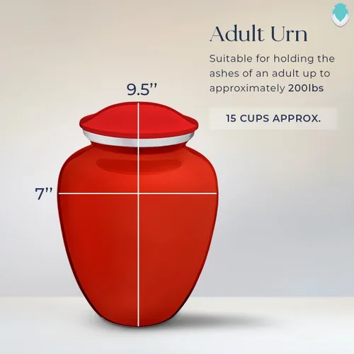 Miniatura 3 de Geturns Embrace - Urnas de cremación personalizadas de delfines para cenizas humanas, urna funeraria grande de color rojo brillante para mujeres