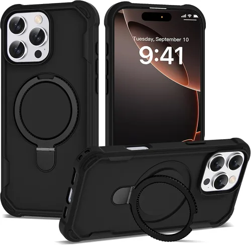 Miniatura 15 de Funda compatible con iPhone 12 y 12 Pro de 6.1 pulgadas con soporte de anillo magnético [protección militar contra caídas] [compatible con MagSafe]