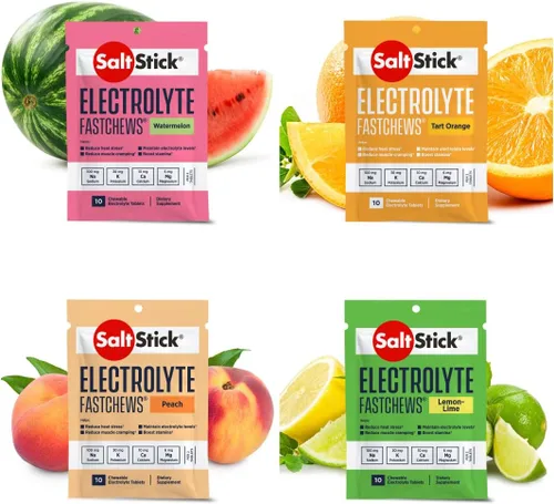 SaltStick Fastchews, pastillas de repuesto para rehidratación, recuperación de ejercicio, atletas jóvenes y adultos, senderismo, recuperación