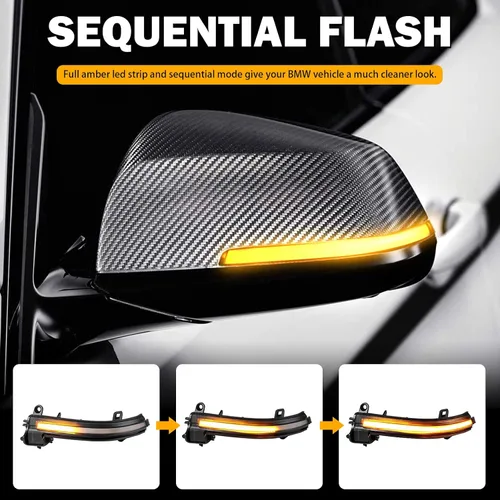 Miniatura 2 de Luces LED dinámicas secuenciales de giro para BMW F30 F32 F36 F22 X1 i3 BMW 1/2/3/4 Series ahumado secuencial marcador lateral intermitente lámpara