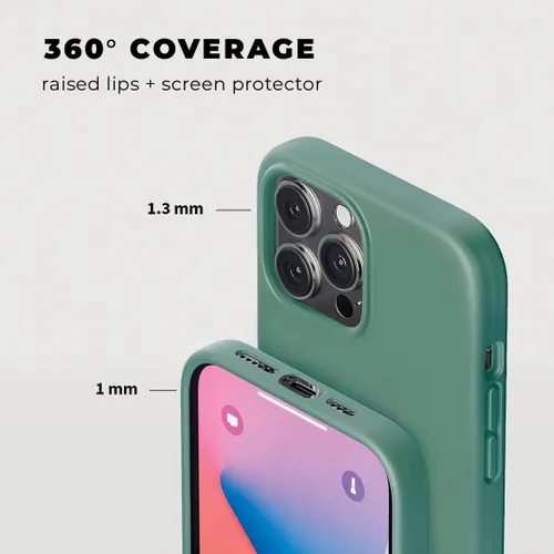 Miniatura 3 de Compatible con iPhone 13 Pro Max Funda de silicona con protector de pantalla - Verde