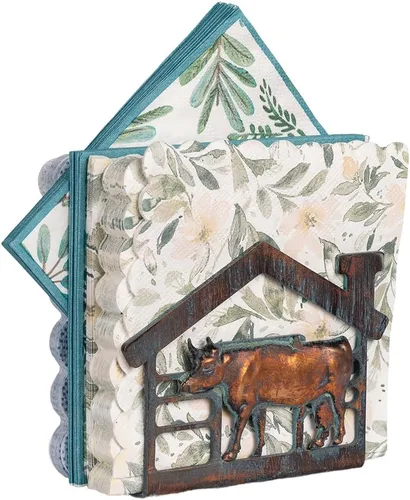Miniatura 2 de Mini servilletero de metal para mesa, servilleteros rústicos de granja para servilletas de papel, toallas de papel de cobre antiguo, dispensador