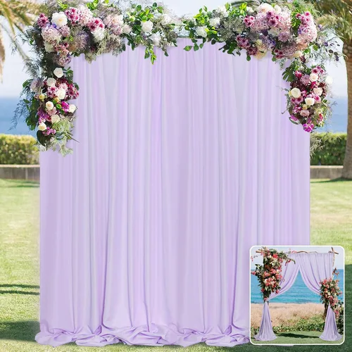 Miniatura 21 de MYSKY HOME Cortinas de 10 pies x 10 pies Verde Cazador Cortinas de Fondo para Fiestas Bodas Escenario Cortinas con Bolsillo para Barra Cortinas
