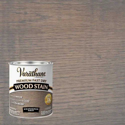 Miniatura 2 de Varathane - Tinte de madera prémium de secado rápido, 269394, cuarto de galón, gris desgastado Gris(Weathered Gray)