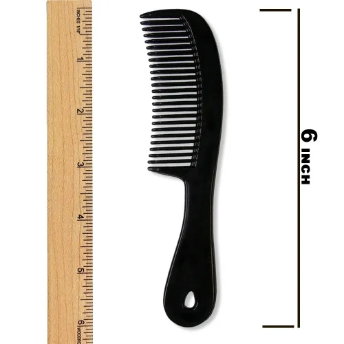 Miniatura 3 de Peine de pelo para hombre con asa, peines de bolsillo flexibles de plástico de 6 pulgadas para hombres, juego de peines negros para peinar dientes