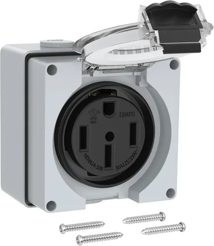 Miniatura 9 de Panel de salida de alimentación temporal resistente a la intemperie, panel eléctrico de RV precableado más grueso con toma de corriente de 20, 30