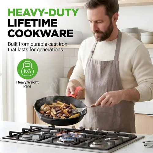 Miniatura 3 de NutriChef 10 "Pre-sazonado de hierro fundido PFOA-Free Horno Cocina Nón