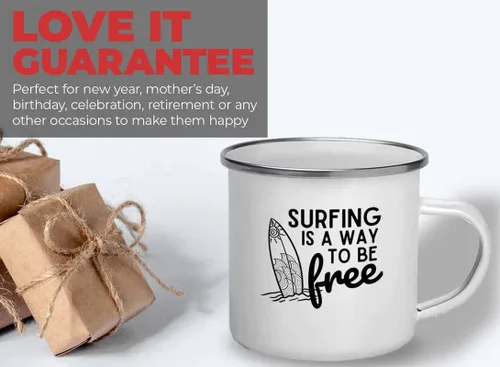 Miniatura 5 de Surfing Camper Taza 12oz – Surfing is free A – Surfing is free A – Surfing Enthusiast Gifts Water Sport Surfboard Athletics Hobby Beach Sea Windsurf