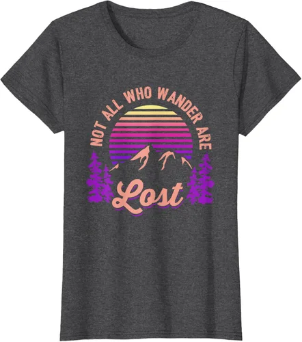 Miniatura 4 de Not All Who Wander Are Lost Vintage Mountains - Camiseta de senderismo, Negro, S