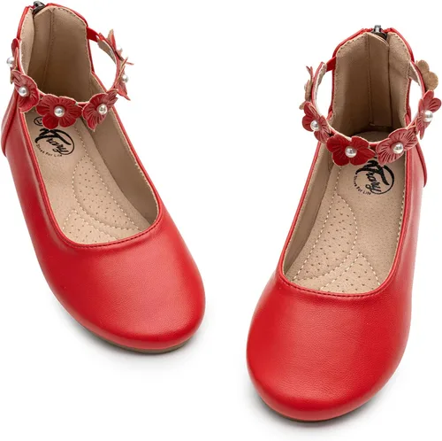 Miniatura 6 de Trary Zapatos de vestir para niñas con correa de tobillo, zapatos Mary Jane para niña, zapatos planos de ballet para niños pequeños, niños grandes