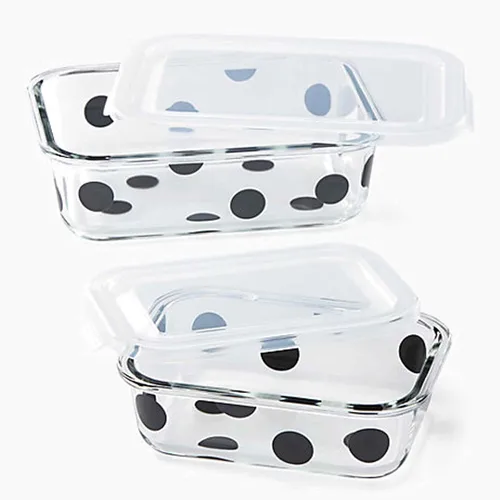 Miniatura 2 de kate spade new york Deco Dot - Juego rectangular de almacenamiento de alimentos (2 piezas)