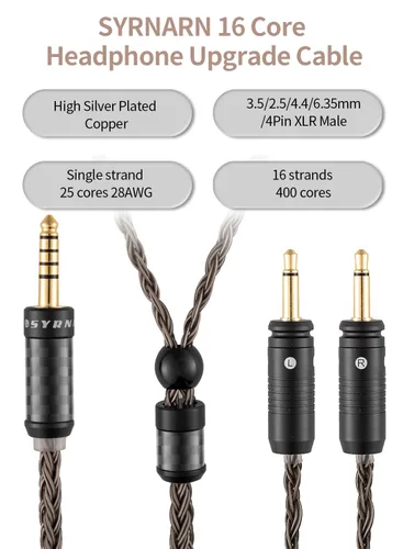 Miniatura 4 de Cable equilibrado de 0.173 in compatible con auriculares Focal Clear MG, Stellia, Celestee, Elear, Elegia, Elex, Radiance para cable focal