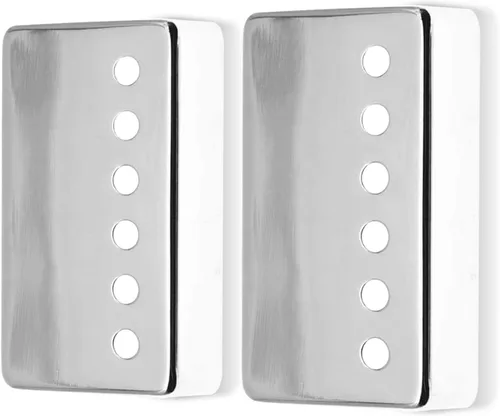Juego de 2 fundas cromadas para guitarra Humbucker, 50/2.047 in, juego de cubiertas plateadas para pastillas de sonido mejorado, se adapta a la