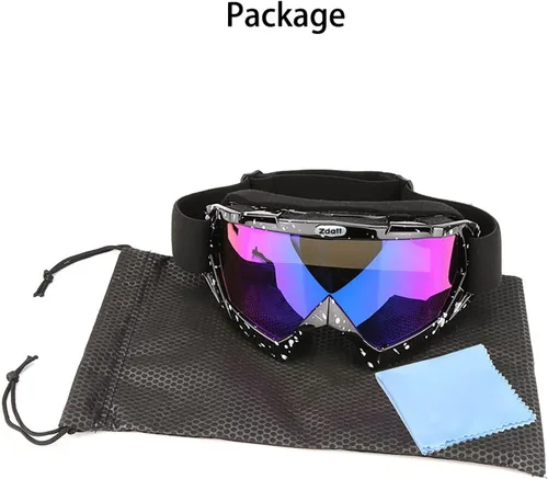 Miniatura 6 de Gafas de motocross, ATV Motocicleta, UTV MX OTG, accesorios de gafas y gafas de esquí antiniebla, carreras de esquí Marco negro de mármol+lente