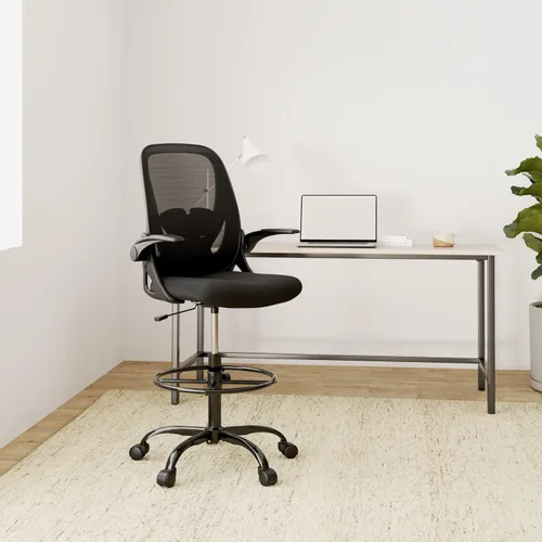 Miniatura 2 de Primy Silla de dibujo alta de oficina con reposabrazos abatibles, silla de escritorio ergonómica ejecutiva para computadora con soporte lumbar