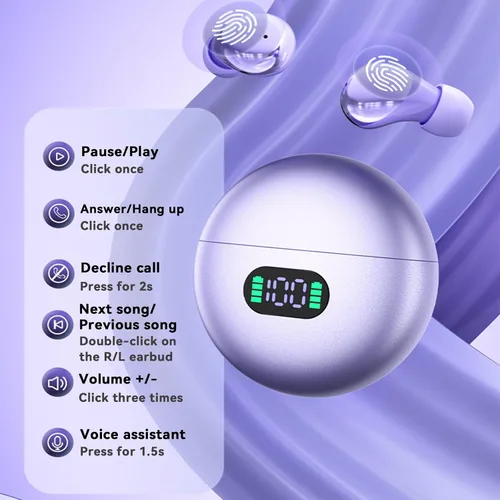 Miniatura 6 de Auriculares inalámbricos invisibles en el oído, mini auriculares discretos con Bluetooth ocultos, auriculares para el trabajo, dormir de lado, canal
