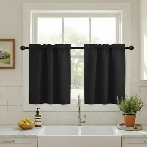 Miniatura 21 de NICETOWN Cenefas de Ventana Opacas con Aislamiento Térmico para Guardería - Paneles de Cortina con Bolsillo para Barra de Decoración del Hogar