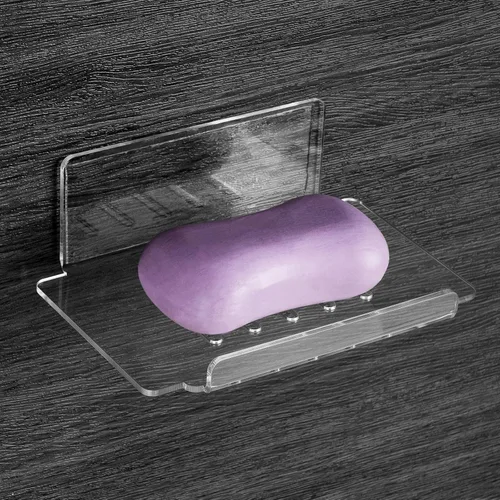 Miniatura 13 de Jaboneras para baño, soporte para jabón de barra con bandeja autodrenante, bandeja de jabón para pared de ducha, recipiente de jabón autoadhesivo