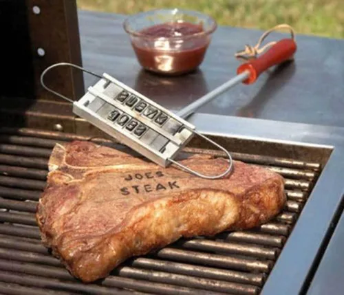 Miniatura 4 de Juego de hierro de marcar BBQ con letras intercambiables, nombres, alfabeto