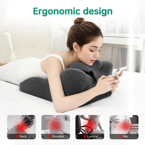 Miniatura 4 de MOONYOOY Almohada ergonómica de apoyo de espuma viscoelástica y cojín de elevación de piernas, soporte de espalda de espuma viscoelástica