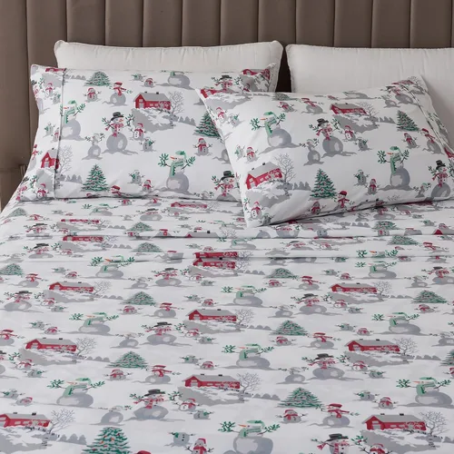 Miniatura 18 de Great Bay Home Juego de sábanas de microfibra tamaño King - Decoración Lodge juego de sábanas de cama de 4 piezas - Ropa de cama de microfibra 10