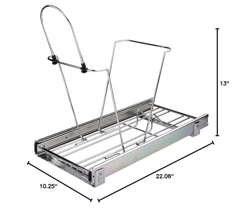 Miniatura 7 de Hardware Resources Sistema de contenedores de residuos de extracción simple de 35 o 50 cuartos de galón, cromo pulido