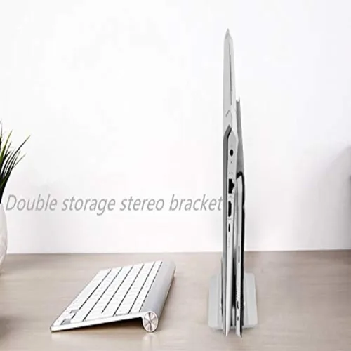 Miniatura 3 de Soporte vertical ajustable para laptop, soporte de escritorio ajustable para laptop, tamaño base ajustable compatible con portátiles