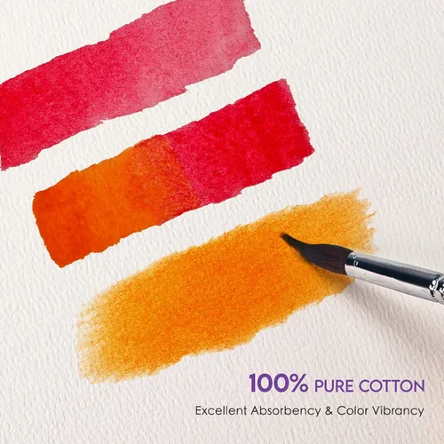 Miniatura 3 de KOVIEDE Bloc de papel de acuarela 100% algodón - 30 hojas 3.5"x5.5" encuadernado en espiral 140lb/300gsm prensado en frío cuaderno de bocetos