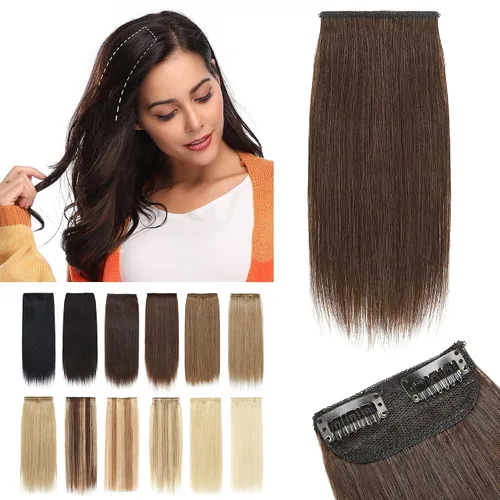 Miniatura 38 de SEGO 2 extensiones de cabello corto con clip de 4 pulgadas, 0.56 oz, 100% cabello humano para mujeres con cabello adelgazante que añade volumen