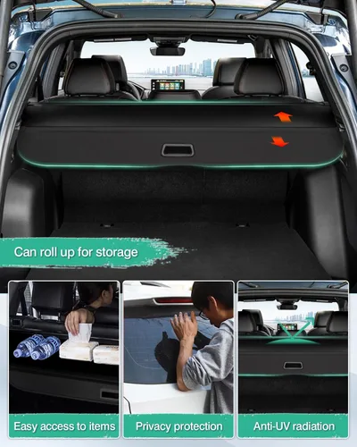 Miniatura 4 de Powerty Cubierta de Carga para Toyota RAV4 2013-2018, Cubierta Retráctil de Maletero, Cubierta de Privacidad, Repuesto para Accesorios Toyota RAV4