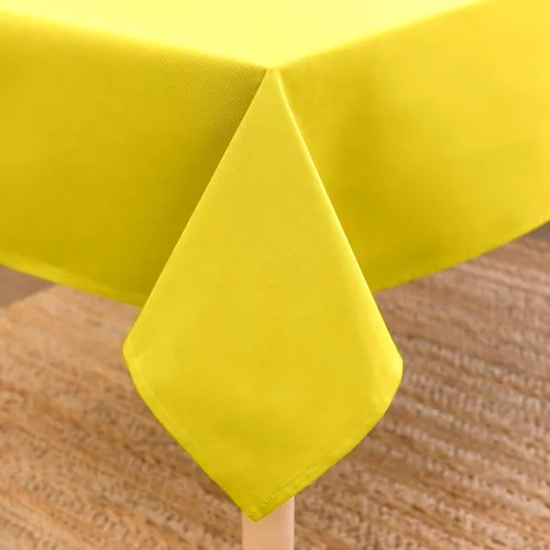 Encasa XO Mantel rectangular de lona de algodón de 56 x 72 pulgadas, lavable a máquina, mantel amarillo Sunbeam para comedor en interiores y Rayo de