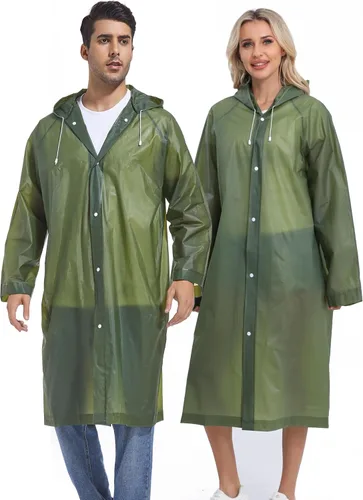 2 abrigos de lluvia de Borogo para adultos, chaquetas de lluvia reutilizables para hombres y mujeres