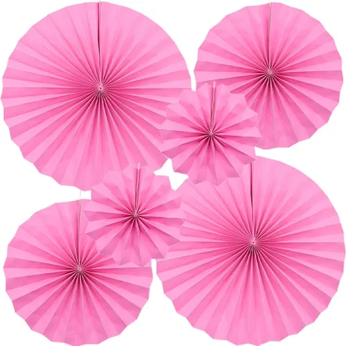 Miniatura 11 de CEEYSEE Paquete de 6 abanicos de papel colgantes redondos para decoración de fiestas, cumpleaños, bodas, eventos de graduación (azul/SLANS)