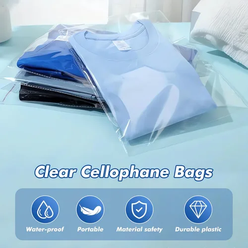 Miniatura 3 de Bolsas de celofán resellables grandes, 12.0 x 16.0 in, bolsas de plástico transparente autosellables, bolsas de plástico selladas, a granel