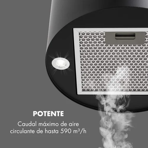 Miniatura 4 de Klarstein Campana extractora de isla colgante, ventilador extractor para islas de cocina, flujo de aire de 558 m³/h, temporizador, ventilador