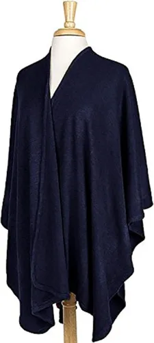 Miniatura 2 de Beaute Fashion Ruana y capa drapeadas para mujer (azul marino), marino
