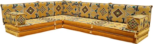 Miniatura 9 de arabicsofa Juego de sofás árabes tradicionales en forma de L - Sofás seccionales marroquíes - Asientos Majlis orientales para sala de estar